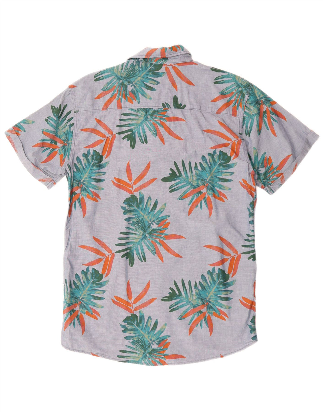 JACK & JONES Herren-Kurzarmhemd aus mittelgrauer Baumwolle mit Blumenmuster