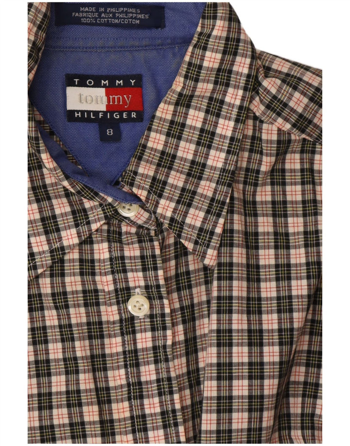 TOMMY HILFIGER Damen Hemd US 8 mittelgrau karierte Baumwolle