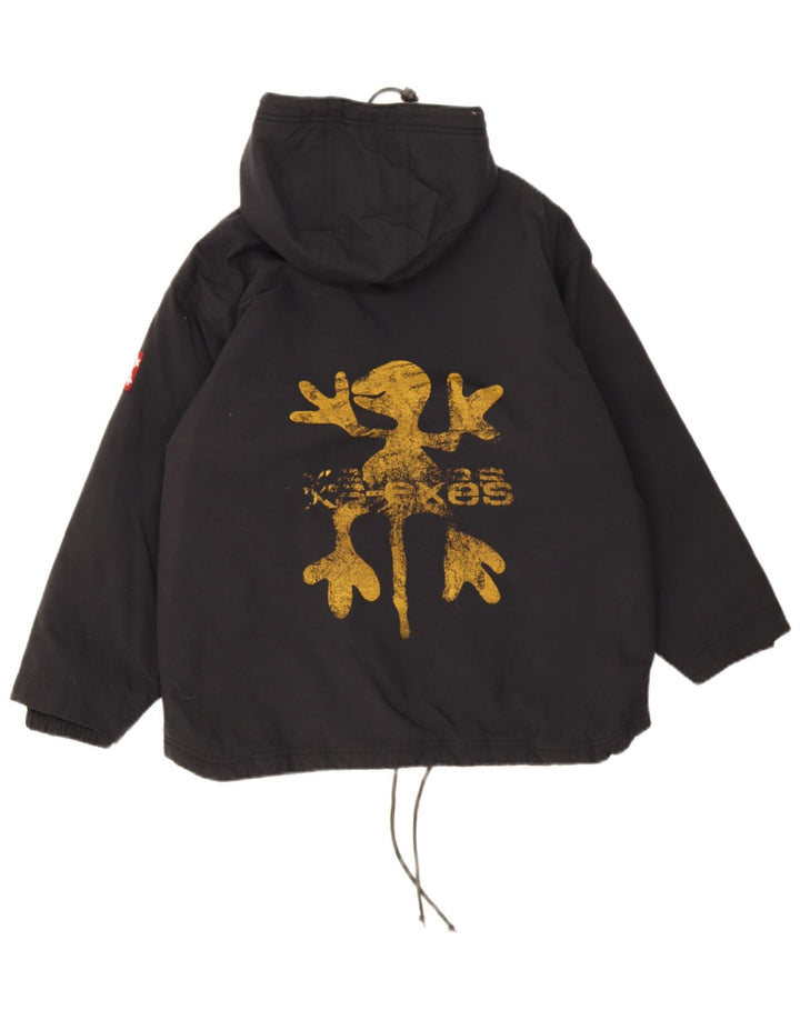 XS Exes Windjacke mit Kapuze für Jungen, 12–13 Jahre, schwarzes Polyamid