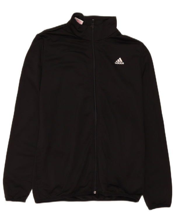 Adidas Jungen Grafik-Trainingsanzug-Top-Jacke, 13–14 Jahre, schwarzes Polyester