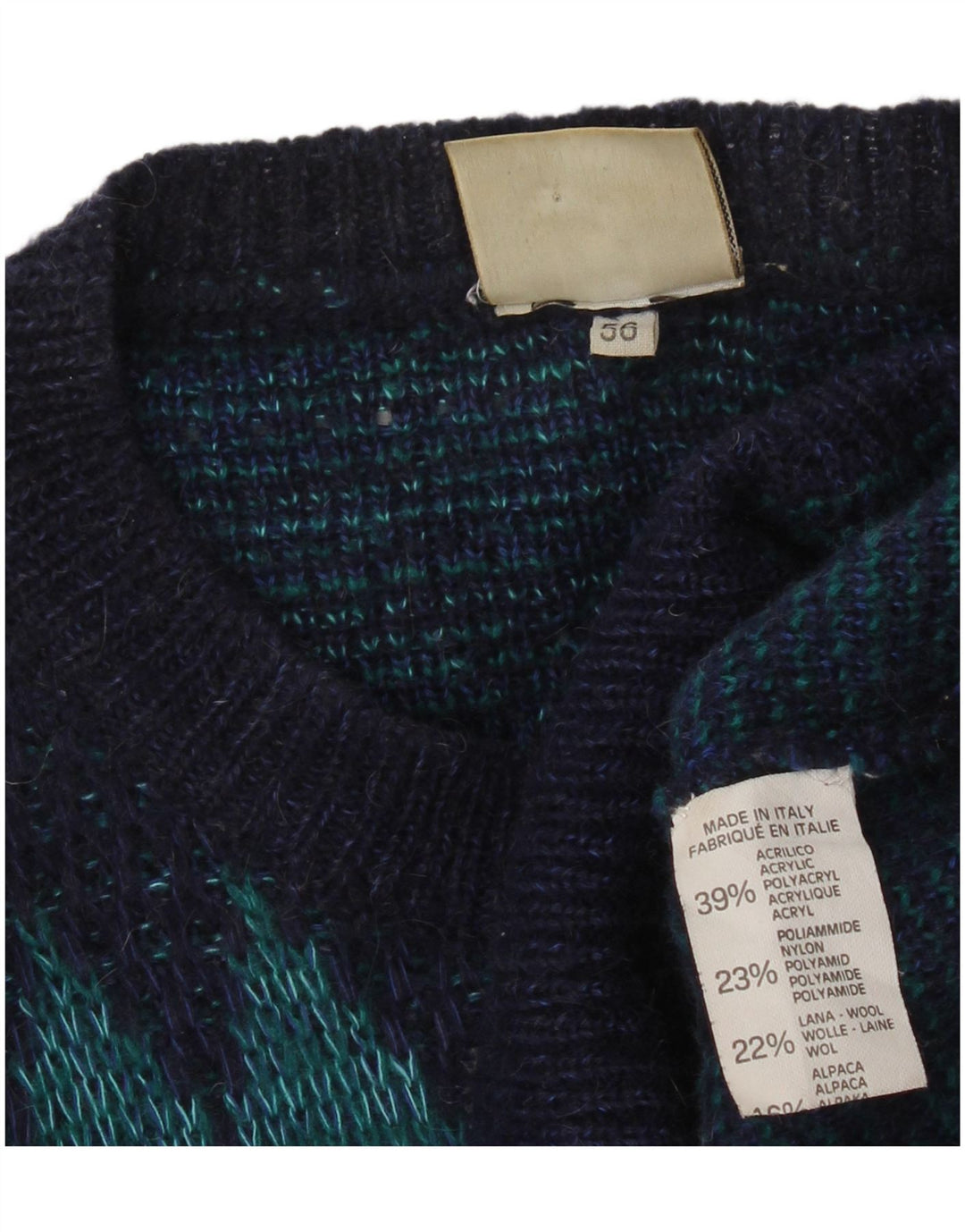 4 CASTELLA Herren-Pullover mit U-Boot-Ausschnitt IT 56 XL Marineblau Geometrisch