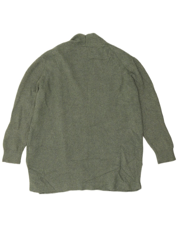 Marks & Spencer Damen Longline Open Cardigan Pullover UK 16 Large Khaki