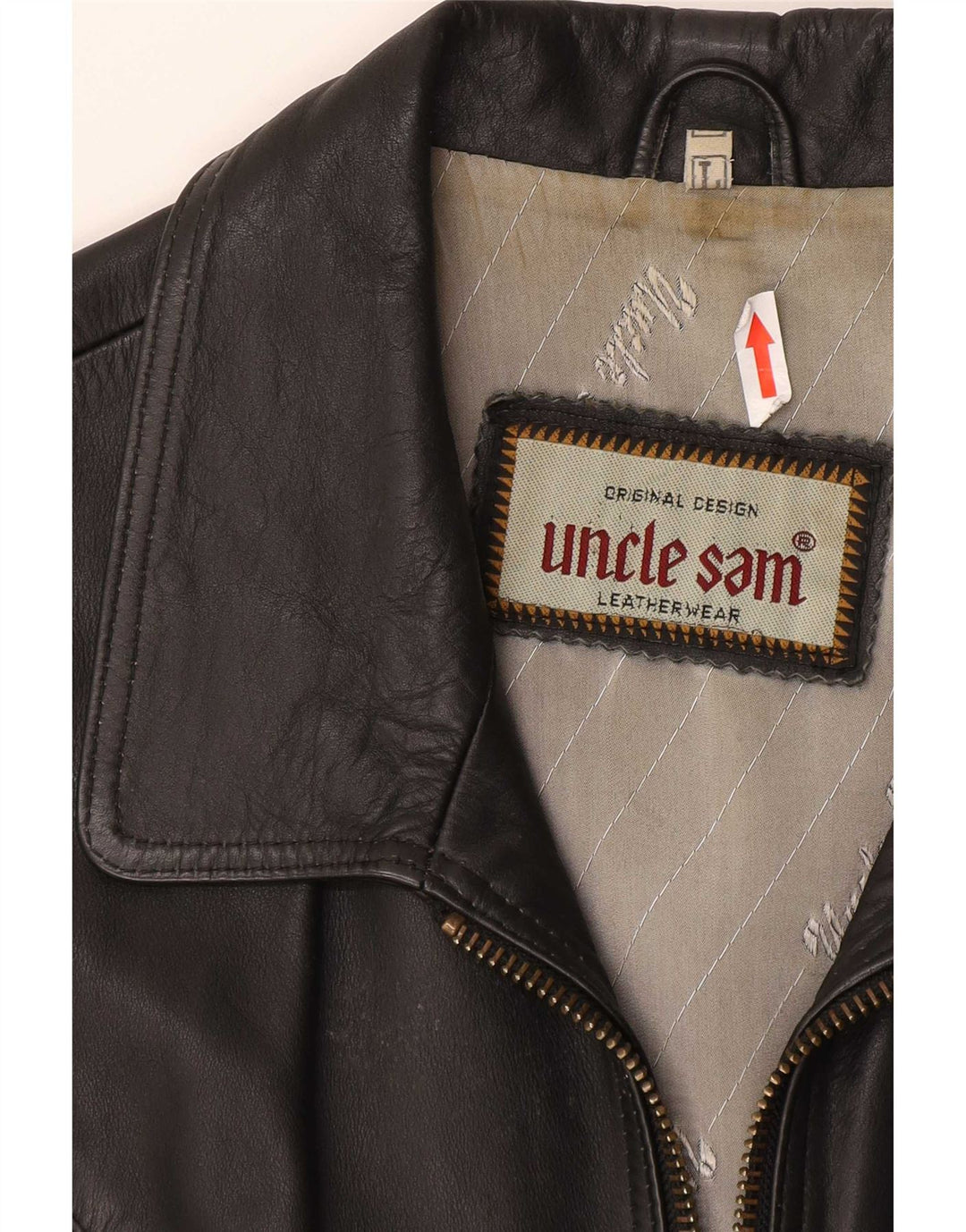 Uncle Sam Herren-Lederweste, großes schwarzes Leder