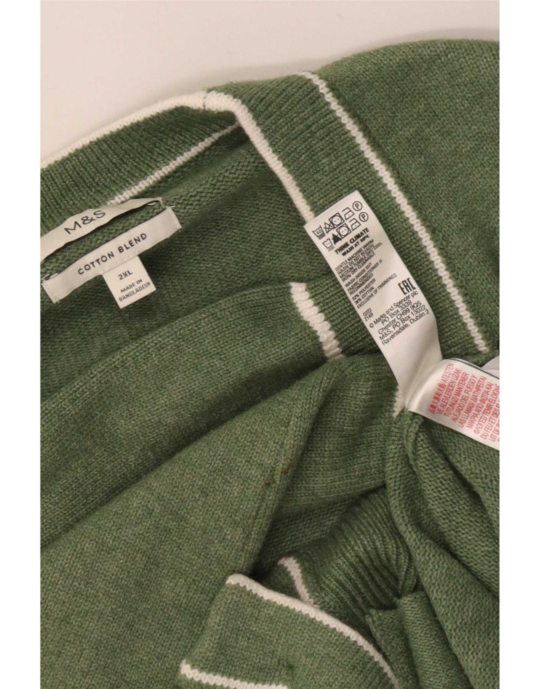 Marks & Spencer Herren Strickjacke 2XL Grün Polyester