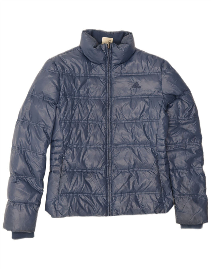 Adidas Damen Wattierte Jacke UK 12 Medium Marineblau Polyamid