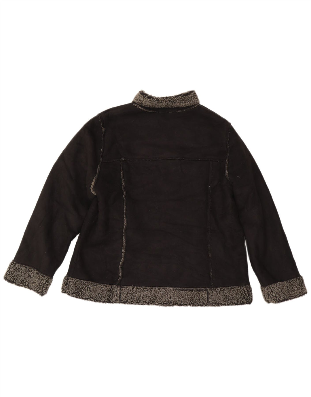 Marks & Spencer Sherpa-Jacke für Damen, UK 18, XL, Schwarz, Polyester