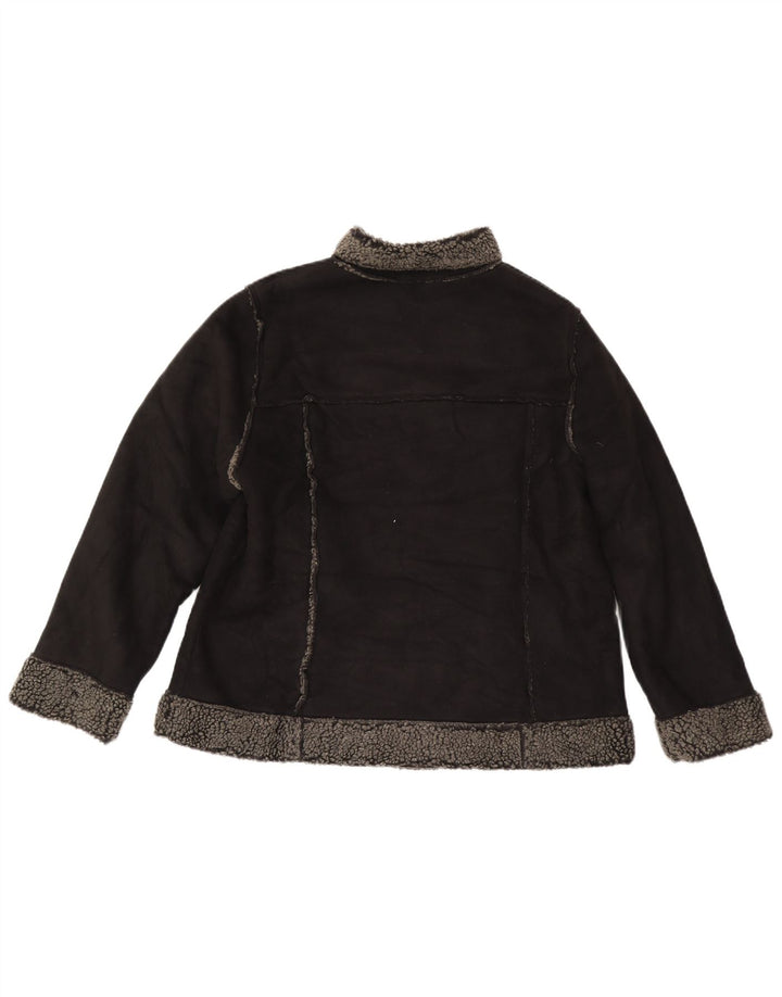 Marks & Spencer Sherpa-Jacke für Damen, UK 18, XL, Schwarz, Polyester