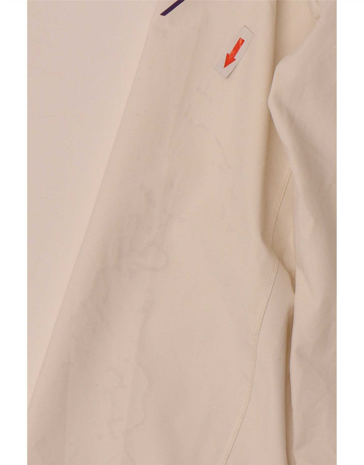 Helly Hansen Womens Graphic Hooded Rain Jacket UK 10 Small Weiß Polyamid