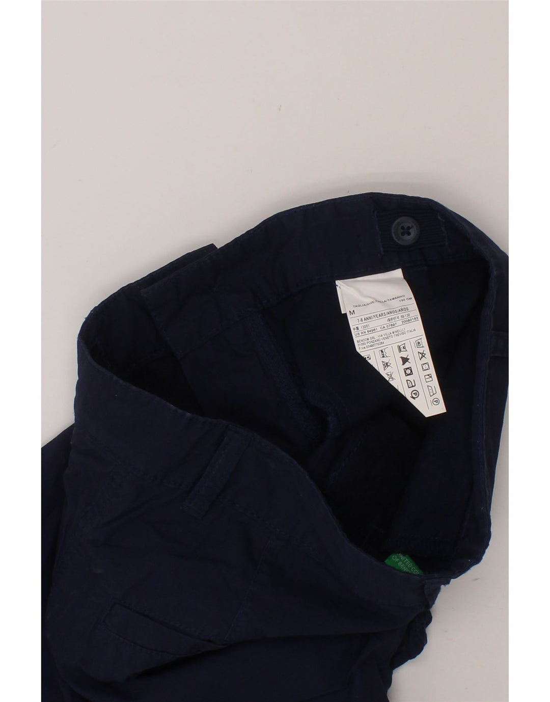 BENETTON Boys Chino Shorts 7-8 Years Medium Navy Blue Cotton Vintage Benetton and Second-Hand Benetton from Messina Hembry 