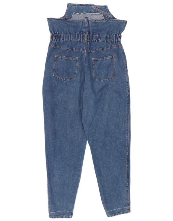 Vintage Damen High Rise Graphic Tapered Jeans W34 L30 Blaue Baumwolle