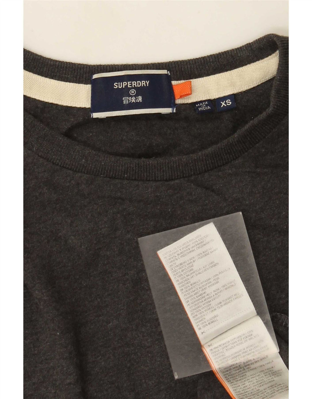 Superdry Herren Top Langarm XS Grau Baumwolle