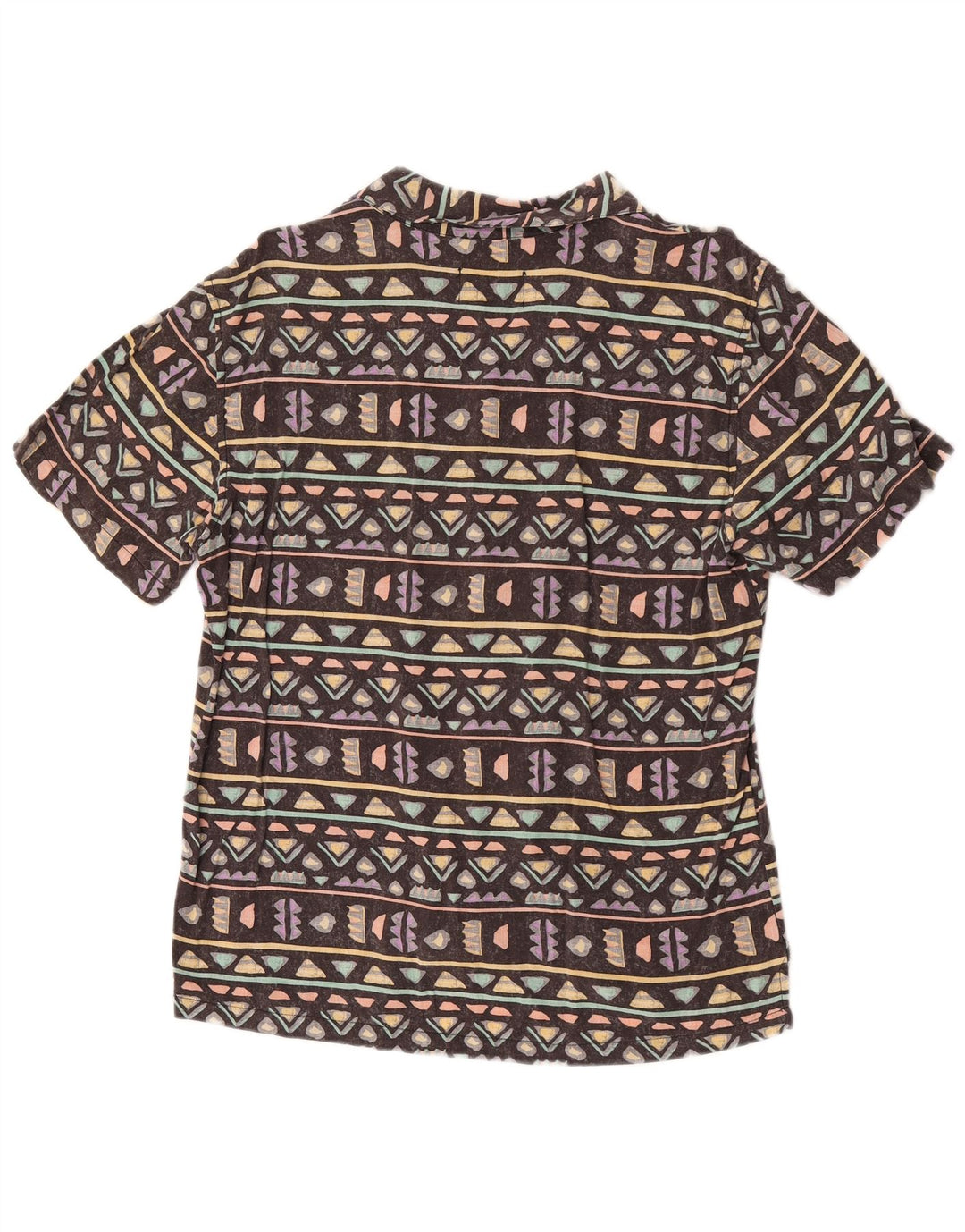 Pull & Bear Herren-Kurzarmhemd, mittelbraun, geometrisch, hawaiianisch