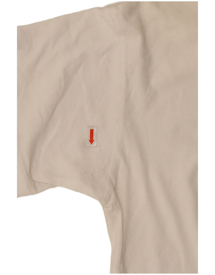 Champion Damen Crop Graphic T-Shirt Top UK 14 Medium Weiß