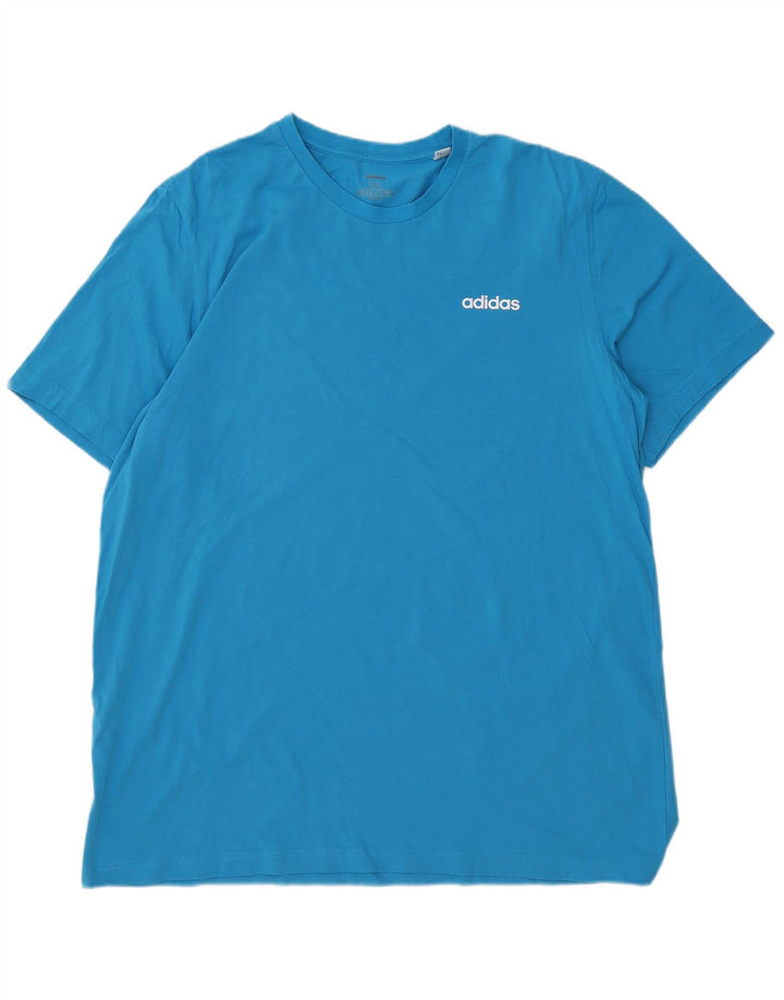 Adidas Herren T-Shirt Top 2XL Blau Baumwolle