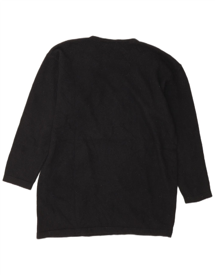 Iceberg Damen-Pullover mit grafischem Rundhalsausschnitt, UK 16, Größe L, schwarze Wolle