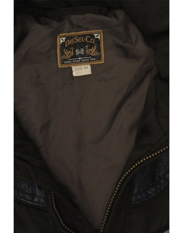 Diesel Damen-Kapuzen-Übergröße, gepolsterte Jacke, UK 6, XS, Schwarz