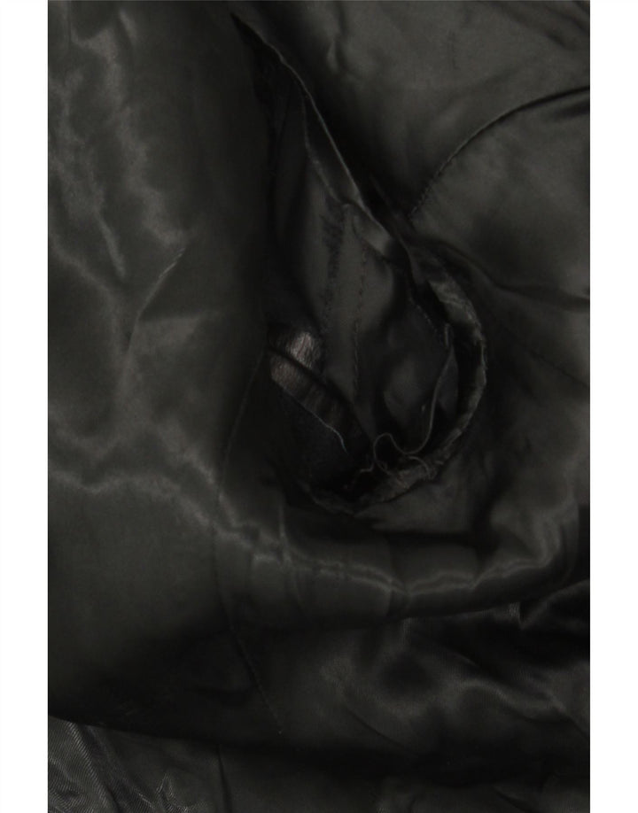 Klima Damen Ledermantel UK 10 Small Schwarz