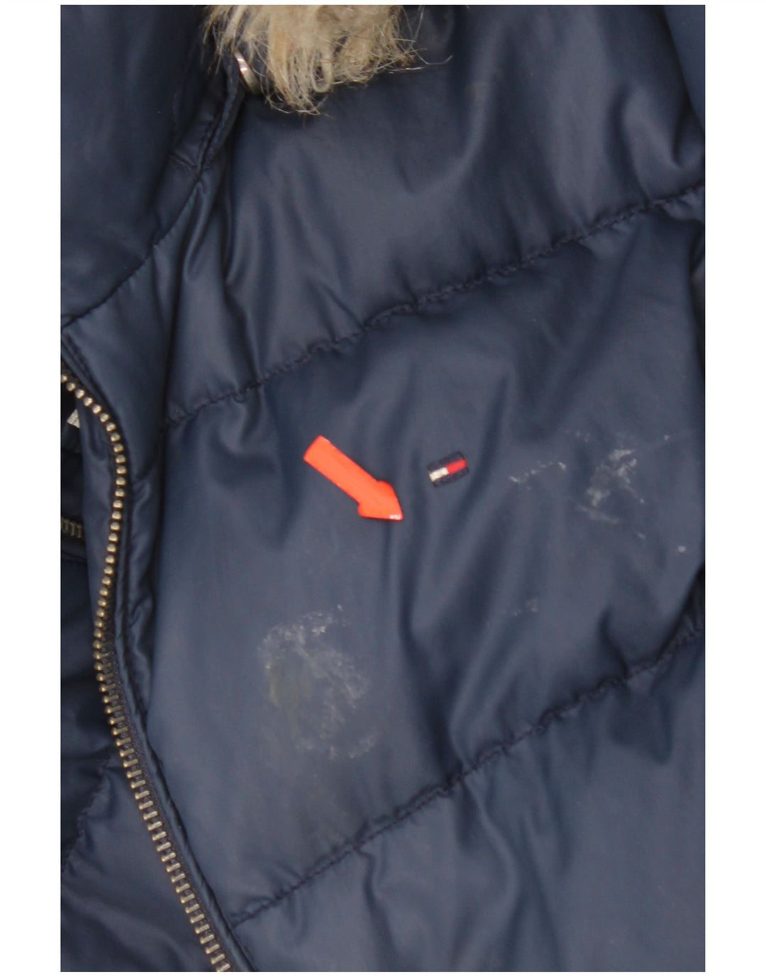 Tommy Hilfiger Wattierte Jacke mit Kapuze für Mädchen, 15–16 Jahre, blaues Polyester