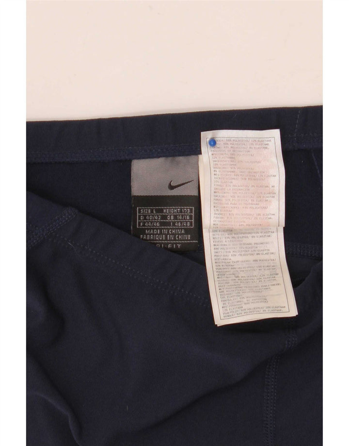 Nike Damen-Capri-Leggings UK 14/16, groß, marineblaues Farbblock-Polyester