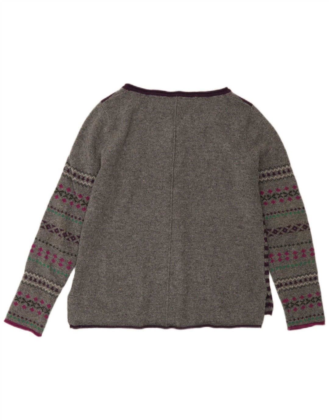 White Stuff Damen-Cardigan-Pullover UK 12 Mittelgrau gestreifte Wolle