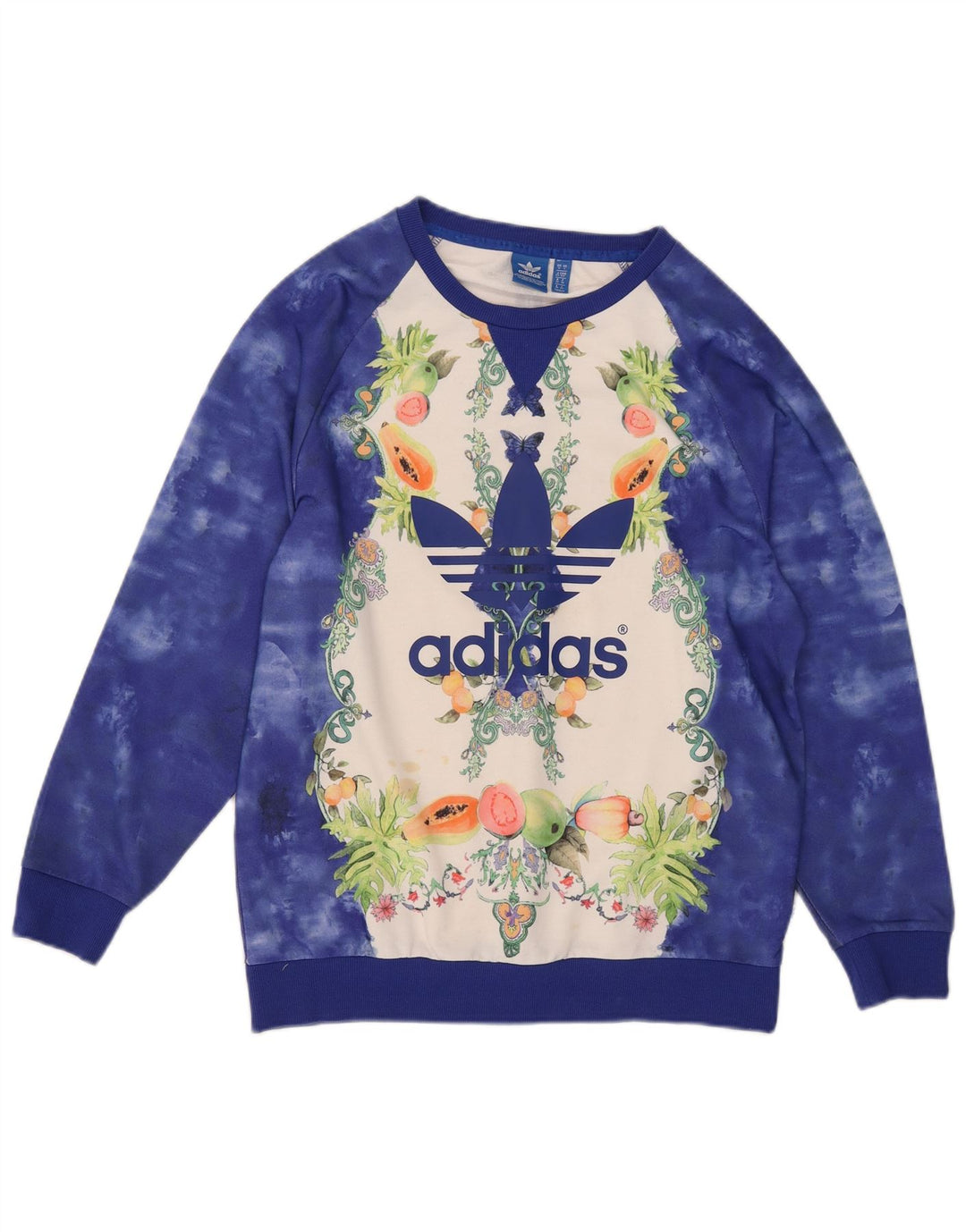 Adidas Damen Graphic Oversized Sweatshirt Pullover UK 10 Small Blau
