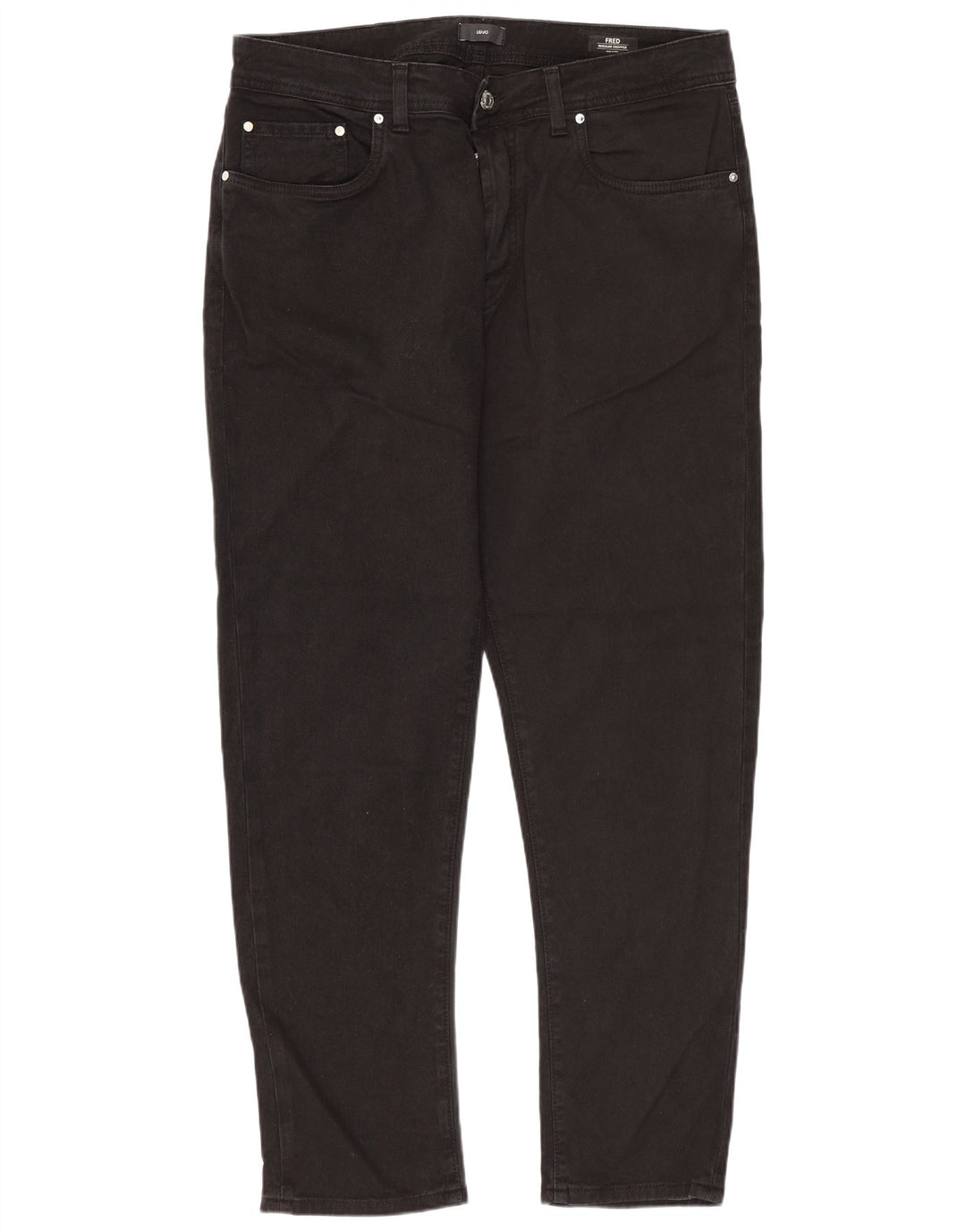 Liu Jo Herren Fred Regular Cropped Jeans W36 L29 Schwarze Baumwolle