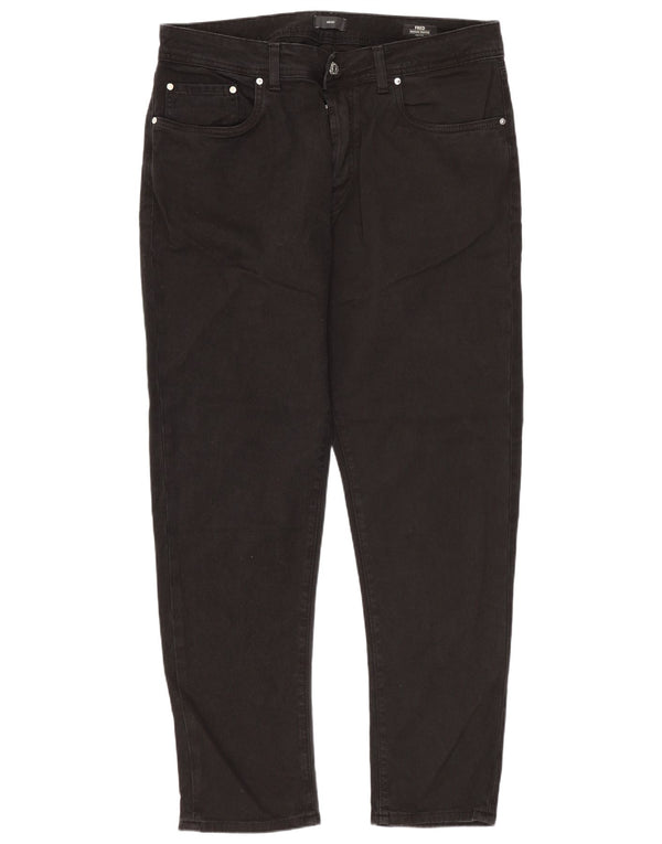 Liu Jo Herren Fred Regular Cropped Jeans W36 L29 Schwarze Baumwolle
