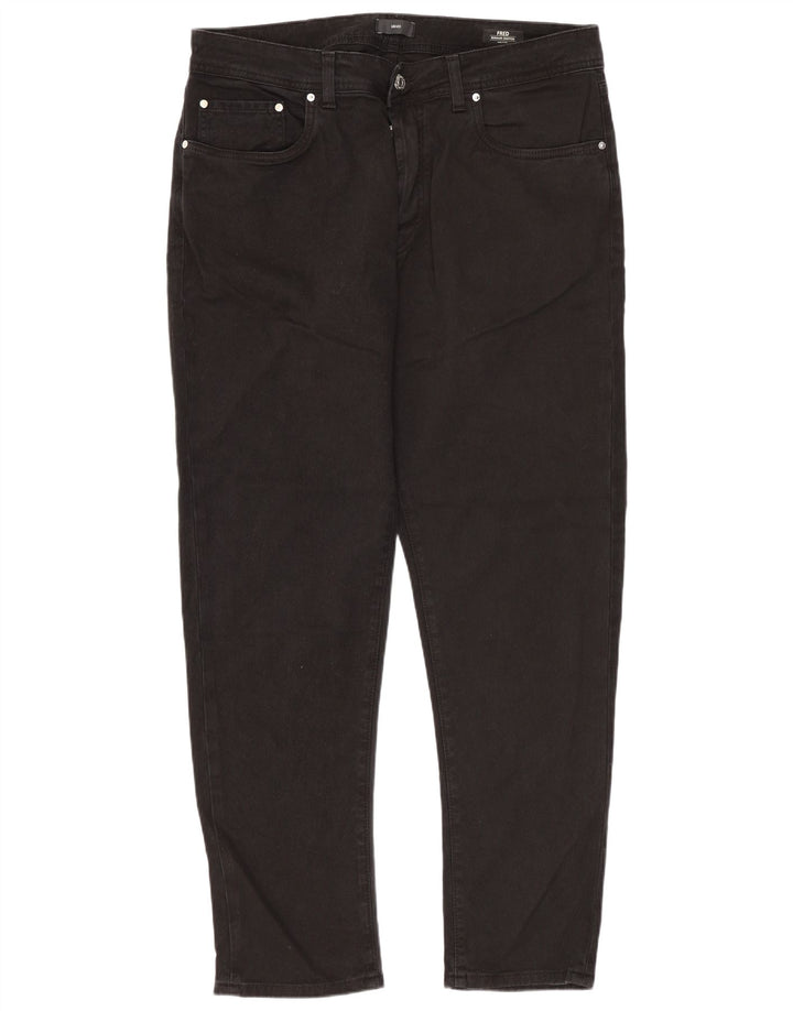 Liu Jo Herren Fred Regular Cropped Jeans W36 L29 Schwarze Baumwolle