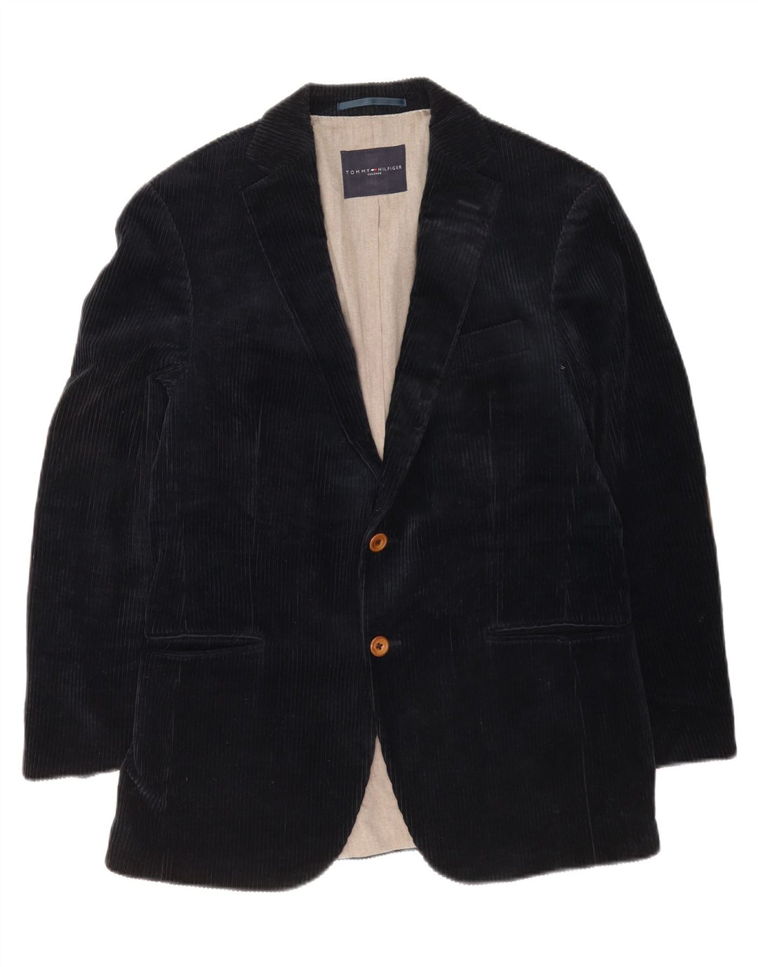 Tommy Hilfiger Herren-Blazer aus Cord mit 2 Knöpfen, IT 48, Mittelmarineblau
