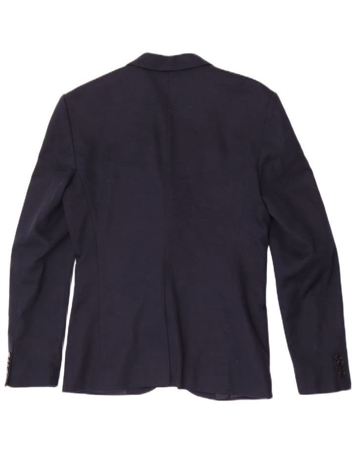 Zara Herren-Blazer mit 2 Knöpfen, UK 38, mittelmarineblau, Polyester