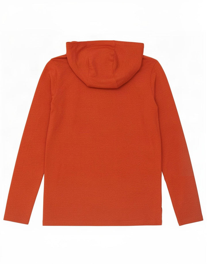 Nike Herren-Oberteil mit Kapuze, langärmlig, klein, orangefarbenes Polyester