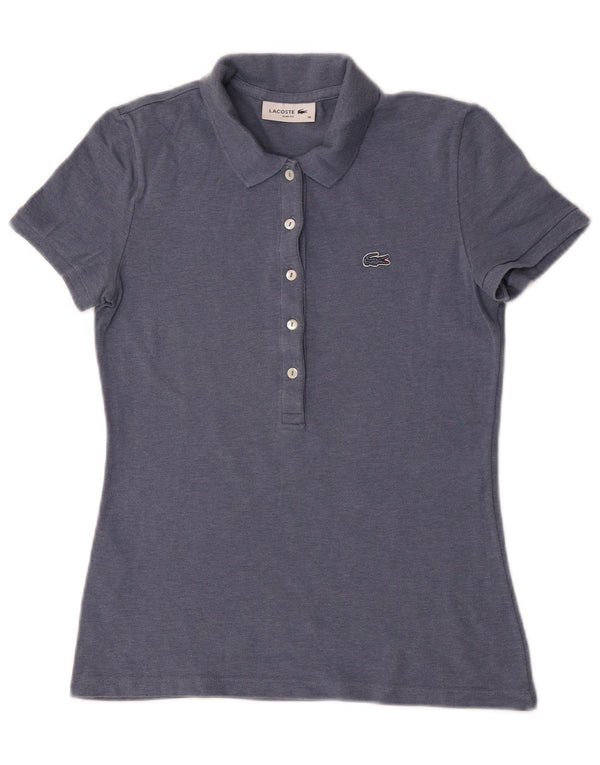 Lacoste Damen Slim Fit Poloshirt EU 36 Small Marineblau Baumwolle
