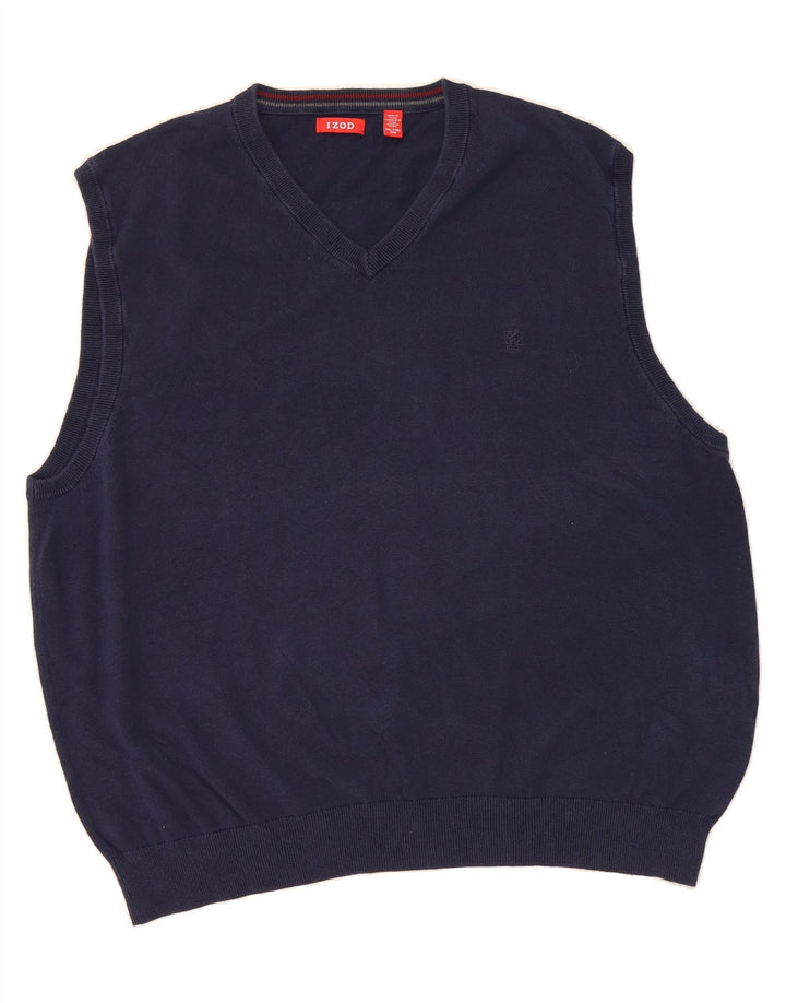 IZOD Mens Vest Tank Top 2XL Navy Blue Cotton Vintage Izod and Second-Hand Izod from Messina Hembry 