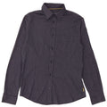 Armani Herren-Hemd, kariert, reguläre Passform, groß, marineblau, gestreift, Polyester