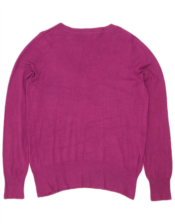 Marks & Spencer Damen-Pullover mit V-Ausschnitt, Gr. 14, mittlere kastanienbraune Viskose