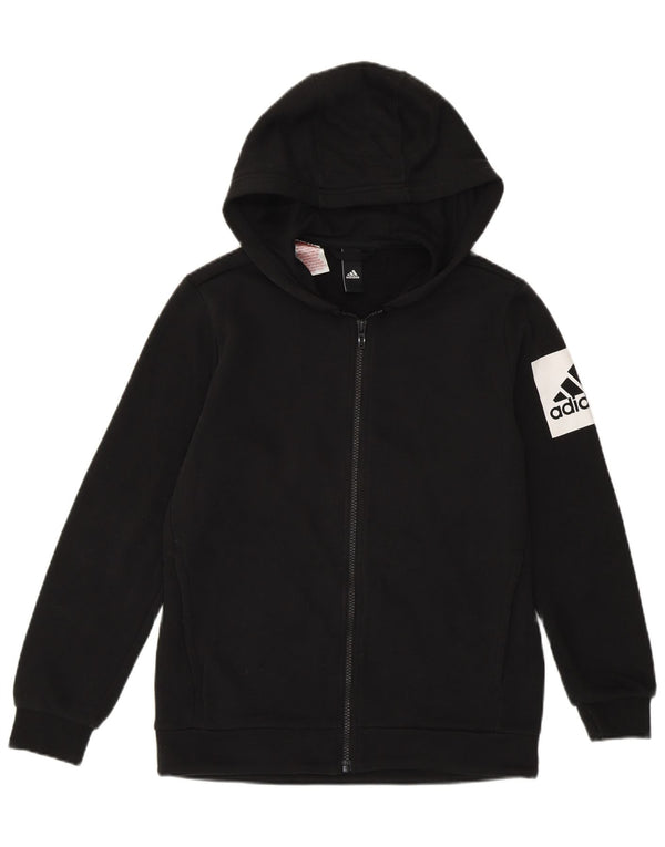 Adidas Damen Graphic Zip Hoodie Pullover UK 10 Small Schwarz