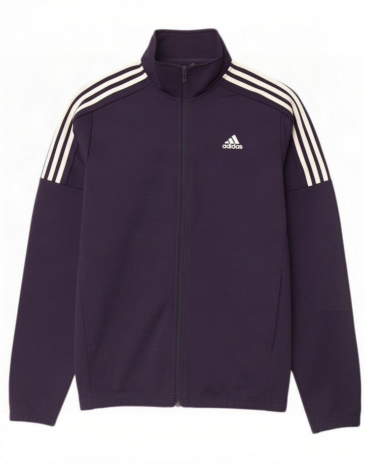 Adidas Herren-Trainingsanzug-Top-Jacke aus mittelmarineblauem Polyester