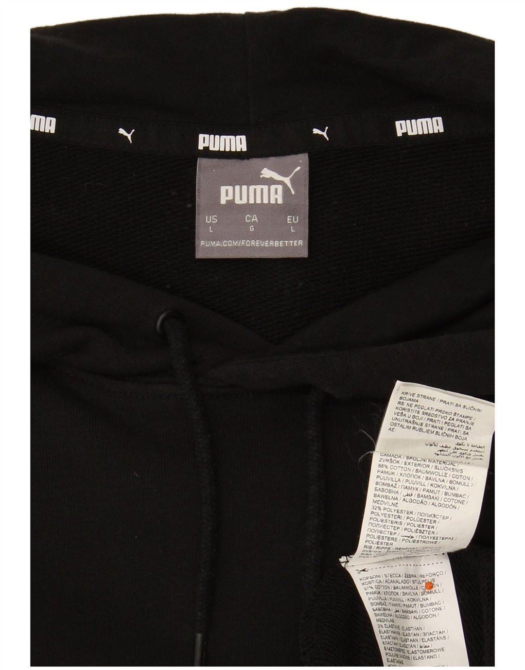 PUMA Herren Kapuzenpullover, groß, schwarze Baumwolle