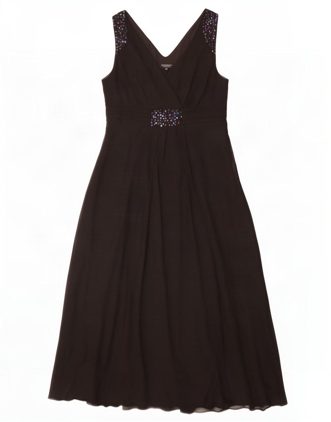 Debenhams Damen ärmelloses Maxikleid UK 16 Large Schwarz Polyester