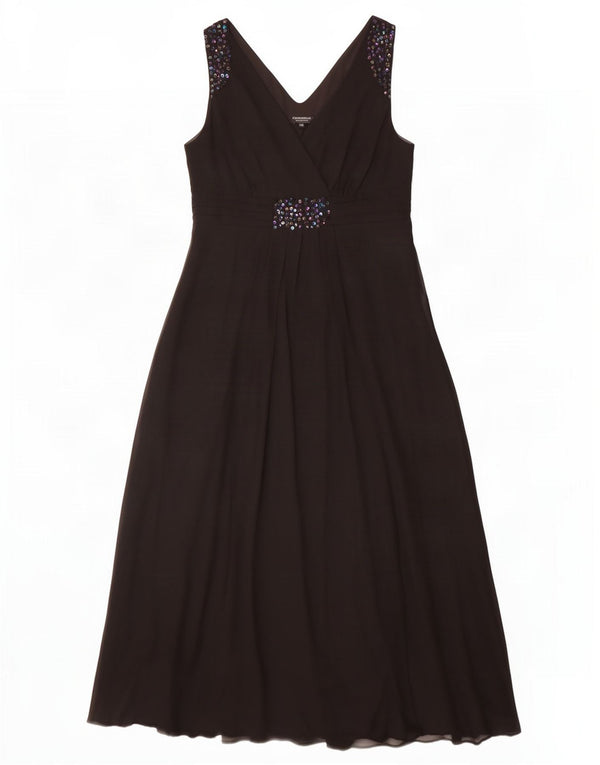 Debenhams Damen ärmelloses Maxikleid UK 16 Large Schwarz Polyester