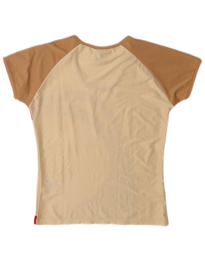 Nike Damen T-Shirt Top US 8/10 Medium Beige Colourblock Polyester