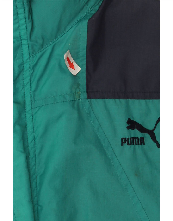 Puma Herren Regenjacke UK 36 Small Türkis Colourblock Nylon