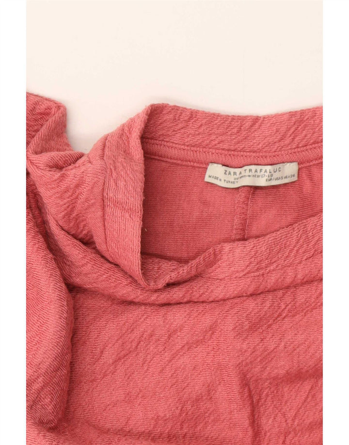 Zara Damen Trafaluc Übergroßer Sweatshirt-Pullover UK 10 Small Pink