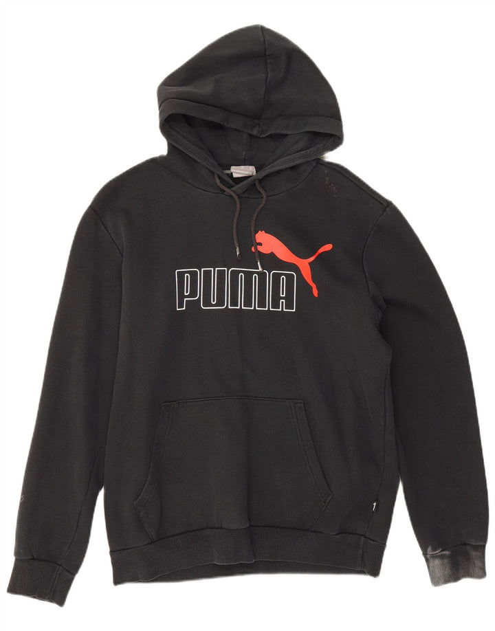 Puma Herren Graphic Hoodie Pullover Small Schwarz Baumwolle