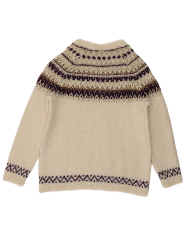 Liu Jo Damen-Pullover mit U-Boot-Ausschnitt, UK 14, Mittelweiß, Fair Isle
