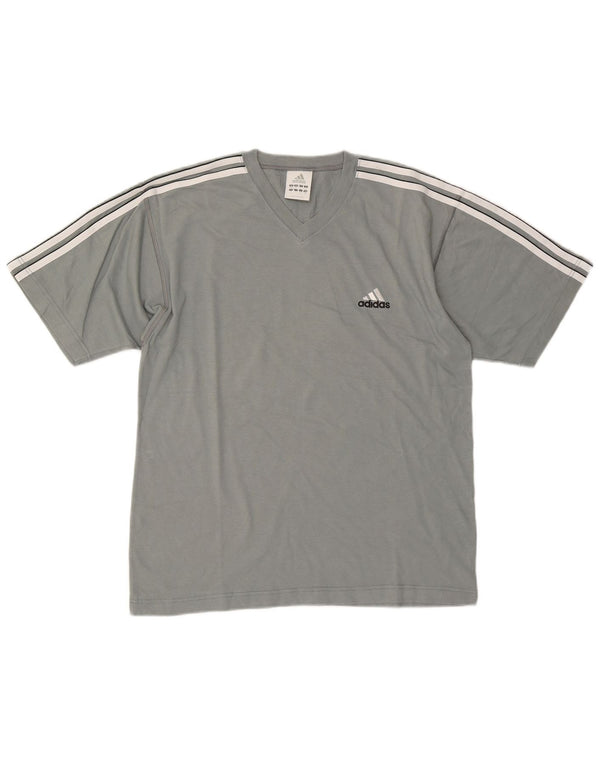 Adidas Herren T-Shirt Top UK 36/38 Small Grau Baumwolle