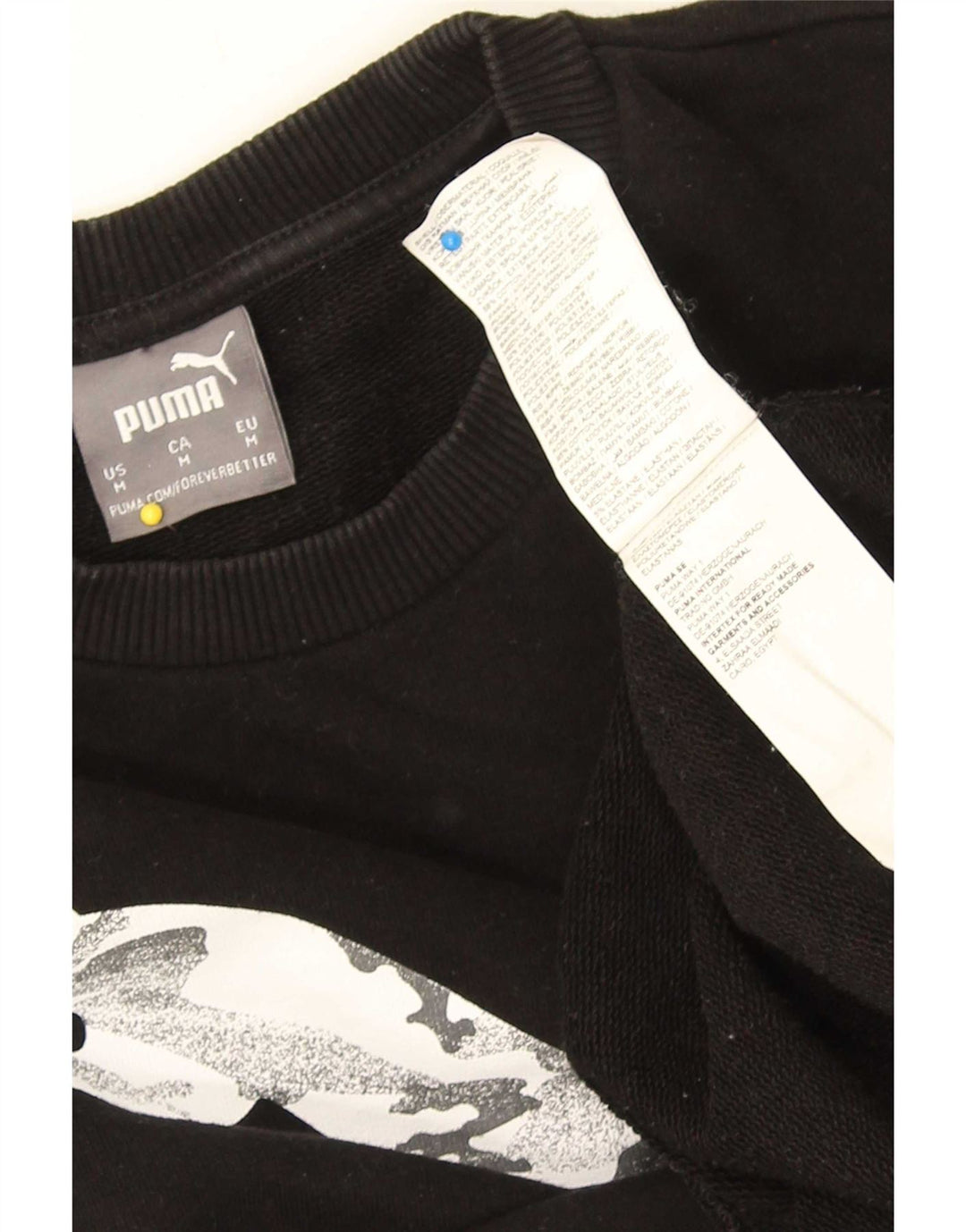 Puma Herren Grafik-Sweatshirt-Pullover aus mittelschwarzer Baumwolle
