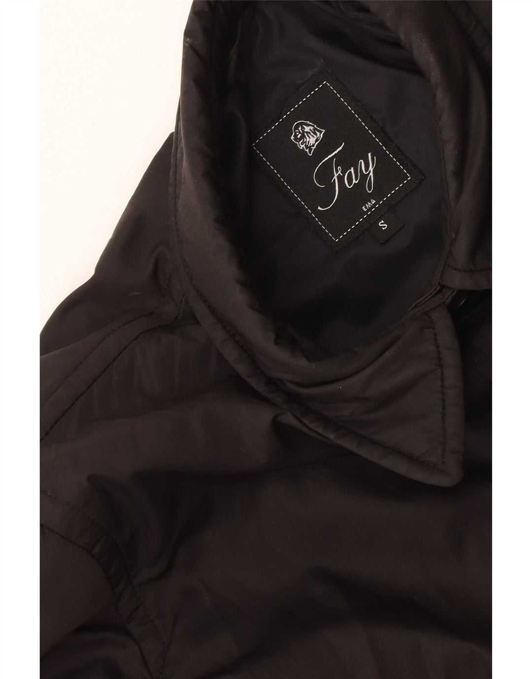 Fay Womens Loose Fit Windjacke Mantel UK 10 Small Schwarz