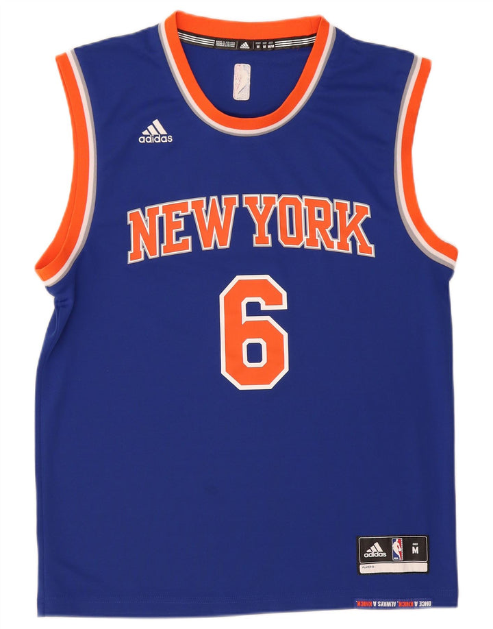 Adidas Herren New York Knicks Graphic Weste Top Mittelblaues Polyester