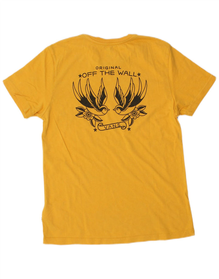 VANS Womens Graphic T-Shirt Top UK 10 Small Gelb Baumwolle